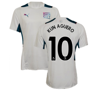 2021-2022 Man City PRO Training Jersey (White) (KUN AGUERO 10)