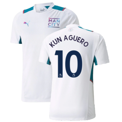 2021-2022 Man City Training Shirt (White) (KUN AGUERO 10)