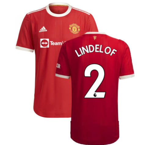2021-2022 Man Utd Authentic Home Shirt (LINDELOF 2)