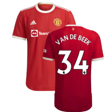 2021-2022 Man Utd Authentic Home Shirt (VAN DE BEEK 34)