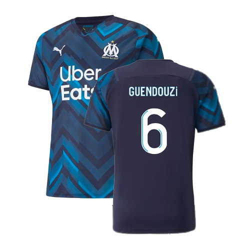 2021-2022 Marseille Authentic Away Shirt (GUENDOUZI 6)