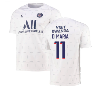 2021-2022 PSG Pre-Match Training Jersey (White) (DI MARIA 11)