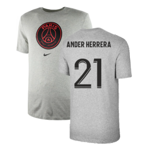 2021-2022 PSG Tee Evergreen Crest (Grey) (ANDER HERRERA 21)