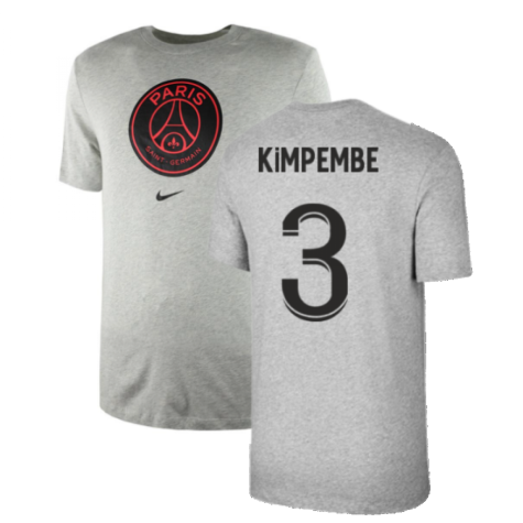 2021-2022 PSG Tee Evergreen Crest (Grey) (KIMPEMBE 3)