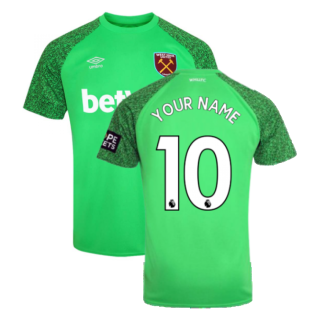 2021-2022 West Ham Home Goalkeeper Shirt (Green) (Your Name)