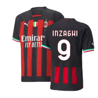 2022-2023 AC Milan Authentic Home Shirt (INZAGHI 9)