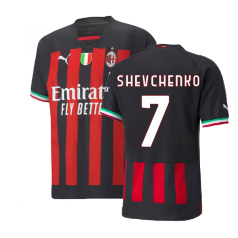 2022-2023 AC Milan Authentic Home Shirt (SHEVCHENKO 7)