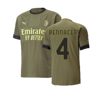 2022-2023 AC Milan Authentic Third Shirt (BENNACER 4)