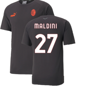 2022-2023 AC Milan Casuals Tee (Black) (MALDINI 27)