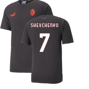 2022-2023 AC Milan Casuals Tee (Black) (SHEVCHENKO 7)
