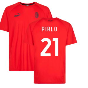 2022-2023 AC Milan Casuals Tee (Red) (PIRLO 21)