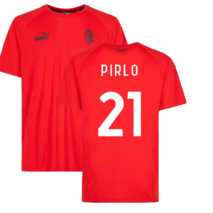 2022-2023 AC Milan Casuals Tee (Red) (PIRLO 21)