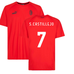 2022-2023 AC Milan Casuals Tee (Red) (S CASTILLEJO 7)