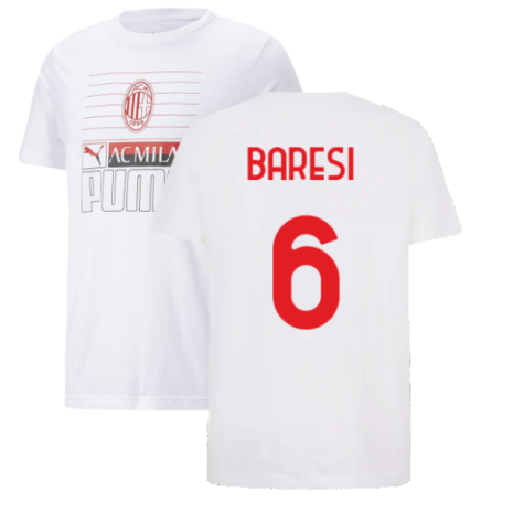 2022-2023 AC Milan FtblCore Tee (White) (BARESI 6)