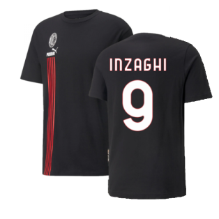 2022-2023 AC Milan FtblCulture Tee (Black) (INZAGHI 9)