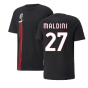 2022-2023 AC Milan FtblCulture Tee (Black) (MALDINI 27)