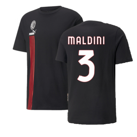 2022-2023 AC Milan FtblCulture Tee (Black) (MALDINI 3)