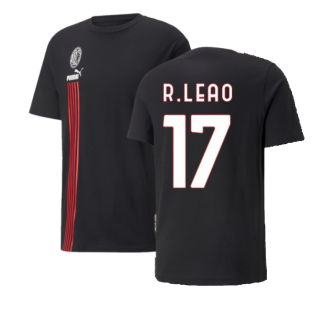 2022-2023 AC Milan FtblCulture Tee (Black) (R.LEAO 17)