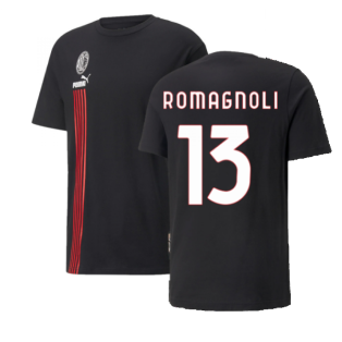 2022-2023 AC Milan FtblCulture Tee (Black) (ROMAGNOLI 13)