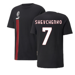 2022-2023 AC Milan FtblCulture Tee (Black) (SHEVCHENKO 7)