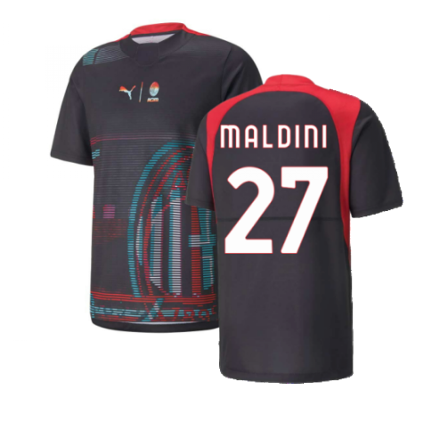 2022-2023 AC Milan Gameday Jersey (Black) (MALDINI 27)