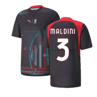 2022-2023 AC Milan Gameday Jersey (Black) (MALDINI 3)