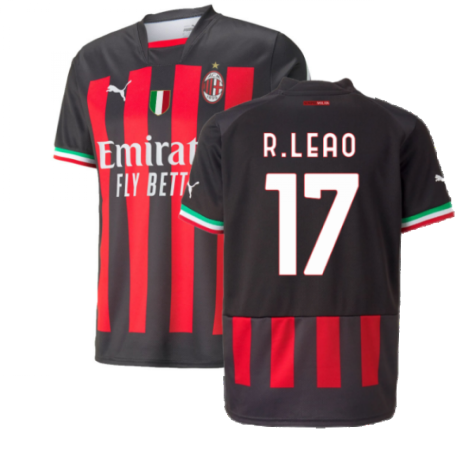 2022-2023 AC Milan Home Shirt (Kids) (R LEAO 17)