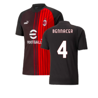2022-2023 AC Milan Pre-Match Jersey (Black-Red) (BENNACER 4)