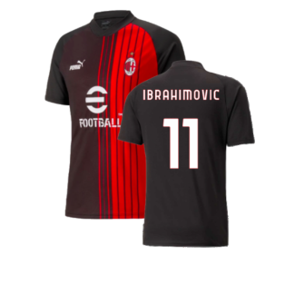 2022-2023 AC Milan Pre-Match Jersey (Black-Red) (IBRAHIMOVIC 11)
