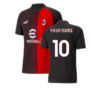 2022-2023 AC Milan Pre-Match Jersey (Black-Red) (Your Name)