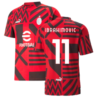 2022-2023 AC Milan Pre-Match Jersey (Red) (IBRAHIMOVIC 11)