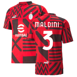 2022-2023 AC Milan Pre-Match Jersey (Red) (MALDINI 3)