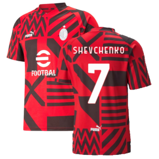 2022-2023 AC Milan Pre-Match Jersey (Red) (SHEVCHENKO 7)