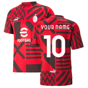2022-2023 AC Milan Pre-Match Jersey (Red) (Your Name)