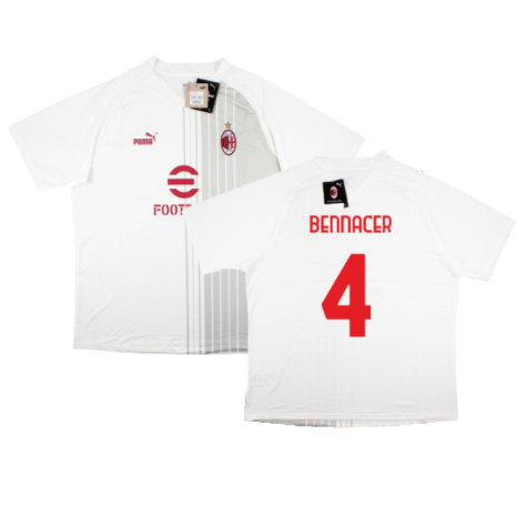 2022-2023 AC Milan Pre-Match Shirt (White-Red) (BENNACER 4)