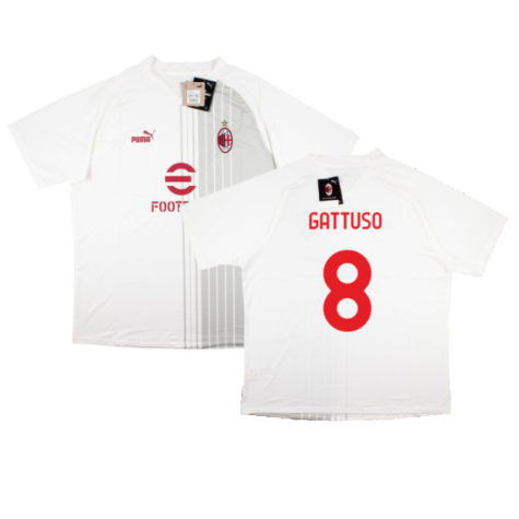2022-2023 AC Milan Pre-Match Shirt (White-Red) (GATTUSO 8)