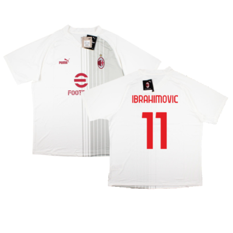 2022-2023 AC Milan Pre-Match Shirt (White-Red) (IBRAHIMOVIC 11)
