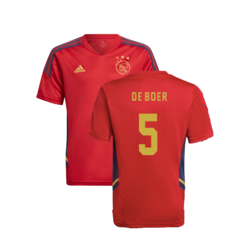 2022-2023 Ajax Training Jersey (Red) - Kids (DE BOER 5)