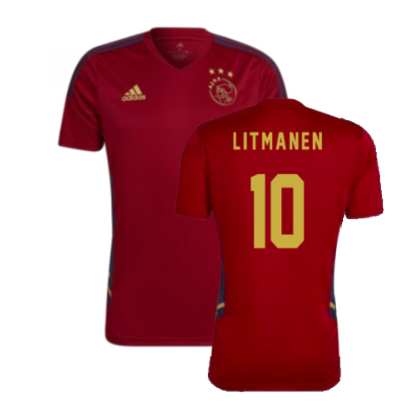 2022-2023 Ajax Training Jersey (Red) (LITMANEN 10)