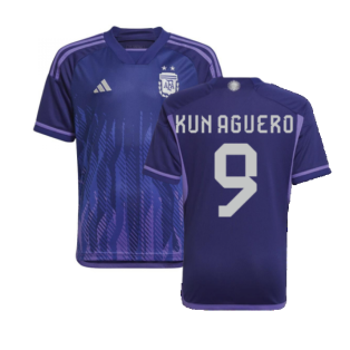 2022-2023 Argentina Away Shirt (Kids) (KUN AGUERO 9)