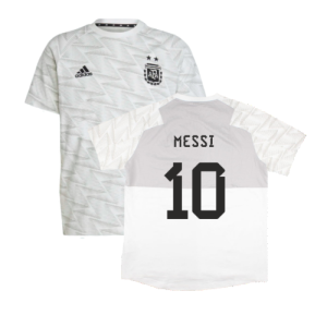 2022-2023 Argentina Game Day Travel Tee (White) (MESSI 10)