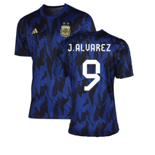2022-2023 Argentina Pre-Match Shirt (Blue) (J.ALVAREZ 9)