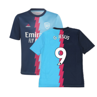 2022-2023 Arsenal Pre-Match Jersey (Blue) - Kids (G JESUS 9)