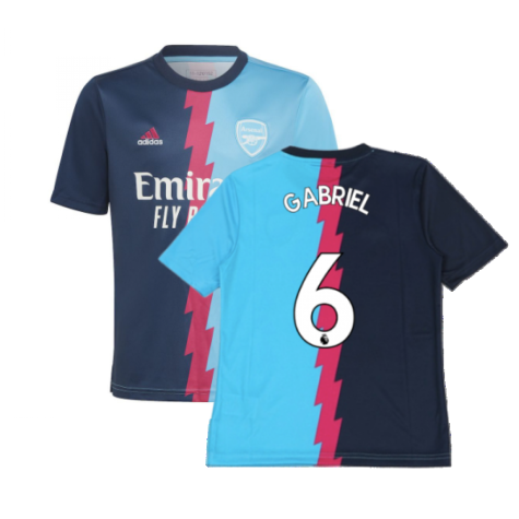 2022-2023 Arsenal Pre-Match Jersey (Blue) - Kids (GABRIEL 6)