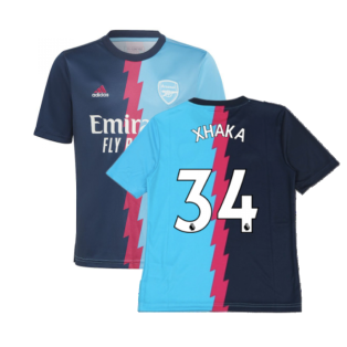 2022-2023 Arsenal Pre-Match Jersey (Blue) - Kids (XHAKA 34)
