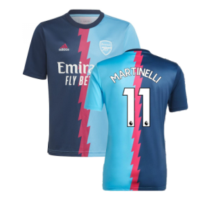 2022-2023 Arsenal Pre-Match Jersey (Blue) (MARTINELLI 11)