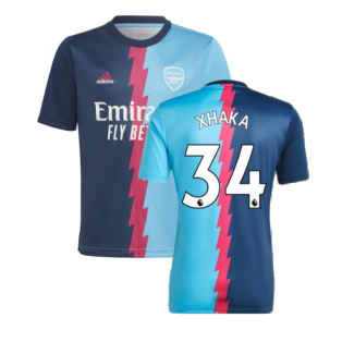 2022-2023 Arsenal Pre-Match Jersey (Blue) (XHAKA 34)