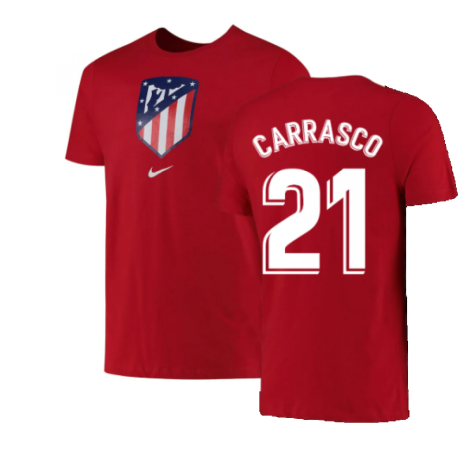 2022-2023 Atletico Madrid Crest Tee (Red) (CARRASCO 21)