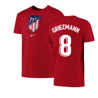 2022-2023 Atletico Madrid Crest Tee (Red) (GRIEZMANN 8)