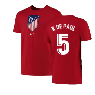 2022-2023 Atletico Madrid Crest Tee (Red) (R DE PAUL 5)
